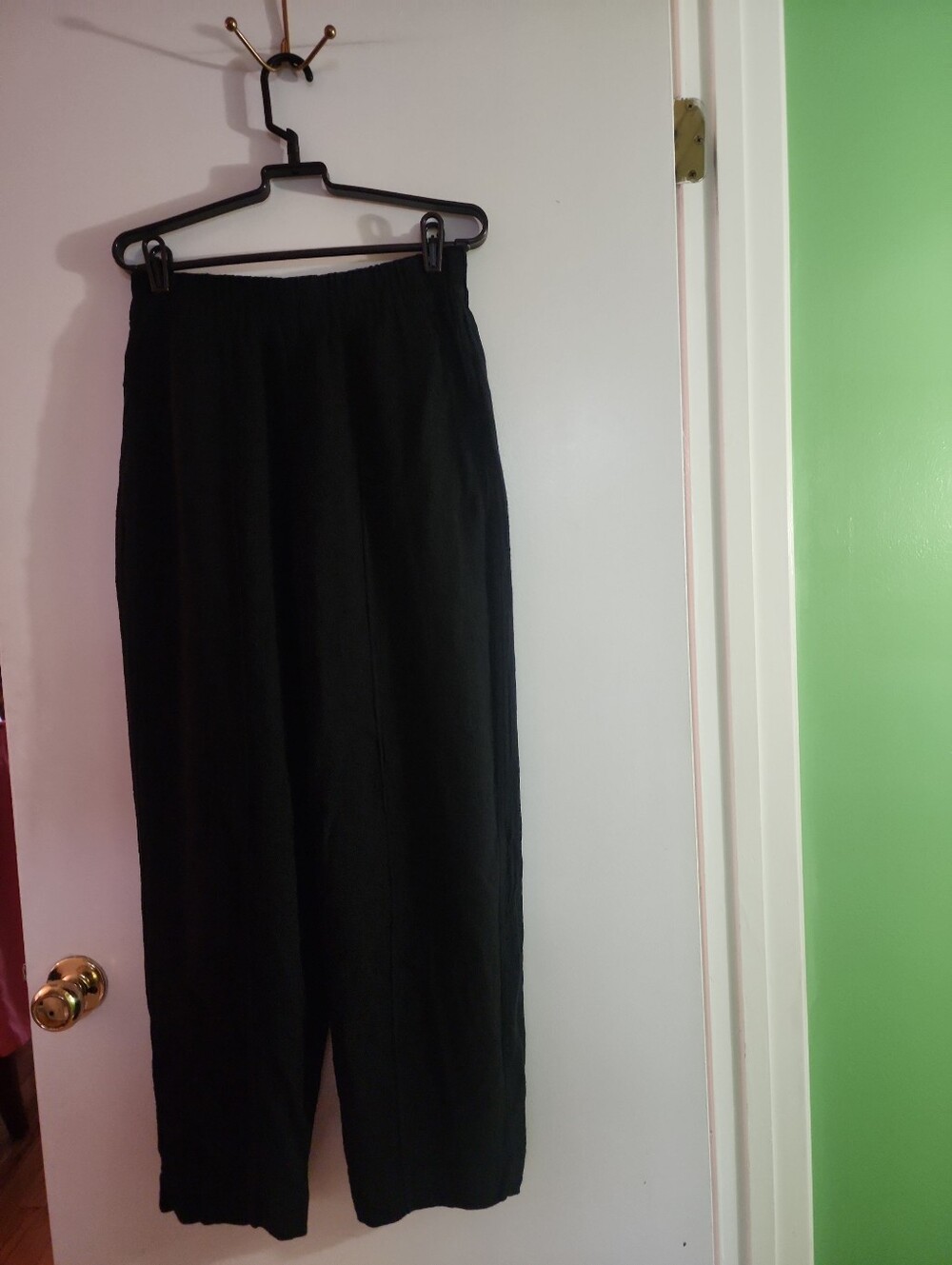 Madewell Black Relaxed Elastic-Waist Pull-On Straight Leg Pants/Women's